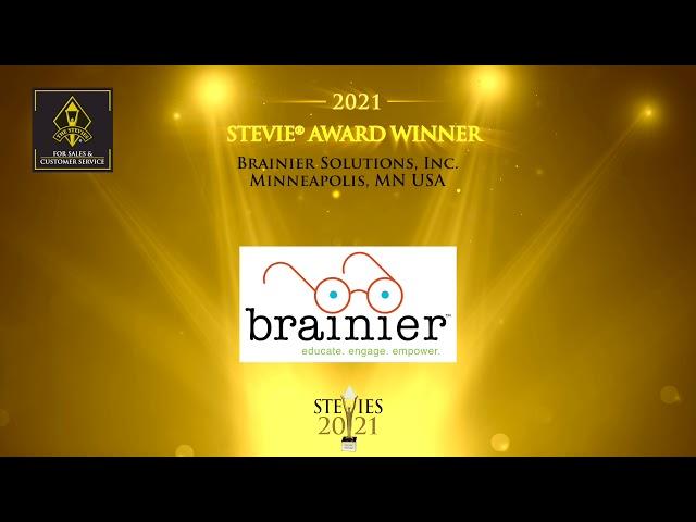 Brainier Solutions is a Stevie® Award Winner in the 2021 Stevie Awards for Sales & Customer Service