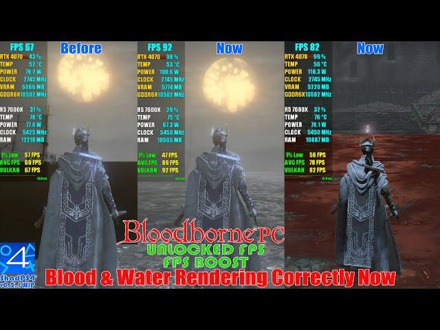 Bloodborne PC Big Progress(Blood & Water Fully Fixed Now)~ShadPS4 Emulator v0.2.1 WIP - Unlocked FPS