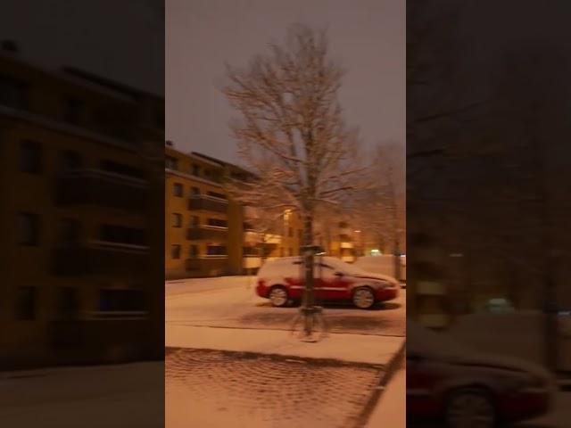 This is winter in Stockholm ( Sweden )  #GkaanciliZ #snowfall #clothingbrand #winter #citynight