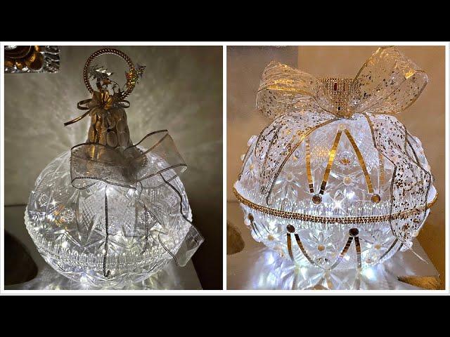 $2.50 DOLLAR TREE DIY GIANT GLAM LIGHTED CHRISTMAS ORNAMENTS