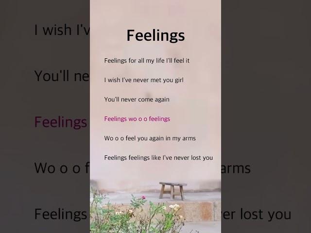 Feelings | Morris Albert #lyrics