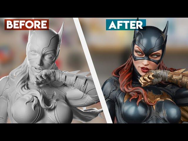 Painting a HUGE $700 Batgirl Statue 