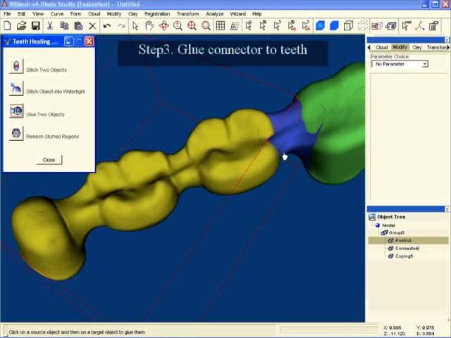 Dental CAD design - merge objects