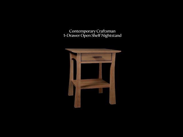 Contemporary Craftsman 1-Drawer Open Shelf Nightstand | Vermont Woods Studios