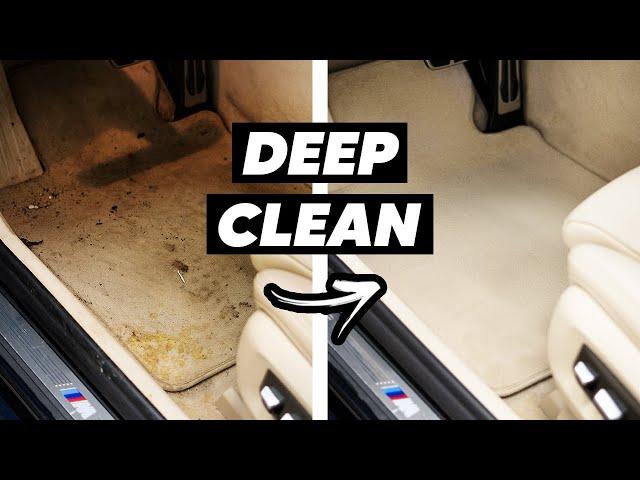 Deep Cleaning Beige Car Interior - DIRTY BMW 5 Series