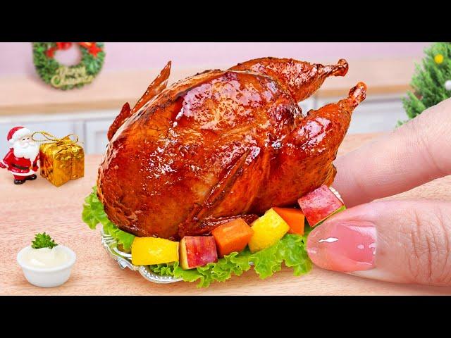 Best Christmas Dinner Recipe  Cooking Miniature Roasted Chicken with Honey  Tina Mini Cooking