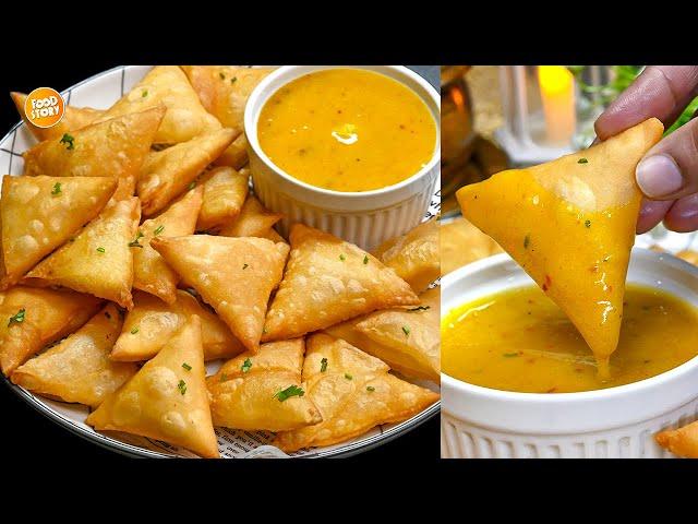 Crispy Mini Samosa with Aloo Chutney Recipe,Kaghzi Samosa Recipe,Ramzan Special Recipe