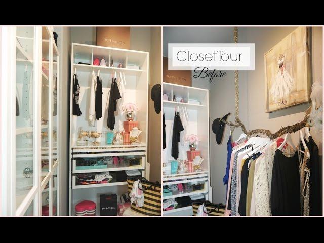 Closet Tour (Before) - Closet Organization Ideas - Walk In Closet DIY - MissLizHeart