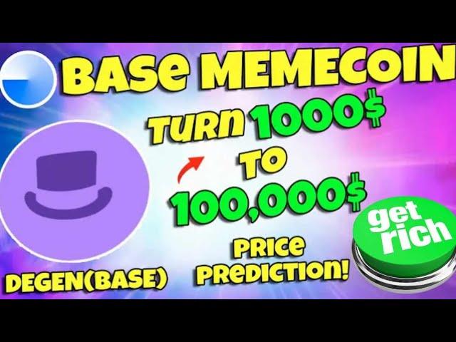 DEGEN Base Meme Coin 100X  #cryptocurrency #memecoins