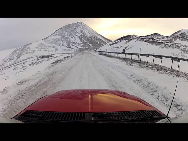 Driving from Scott Base to McMurdo Station