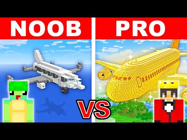 NOOB vs PRO: AIRPORT PLANE HOUSE BUILD CHALLENGE in Minecraft!