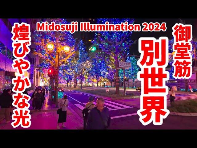 【4K】2024年11月3日 まるで別世界の光景 「御堂筋イルミネーション2024/大阪」Osaka Japan Midosuji Illumination 2024