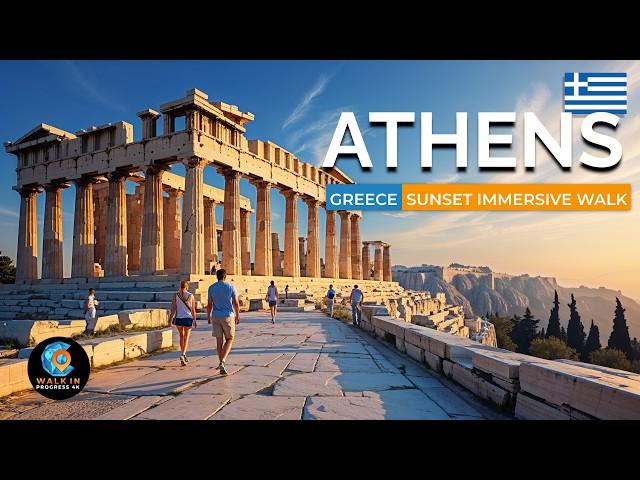 Acropolis Area, Athens  The Most Beautiful Sunset Walk ️ 4K Tour