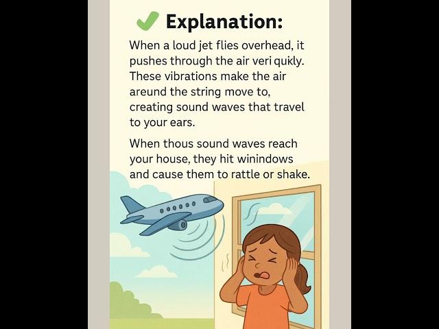 What makes the windows shake when a jet flies? | L1 science quiz| Lights and Sound #shortquizvideo