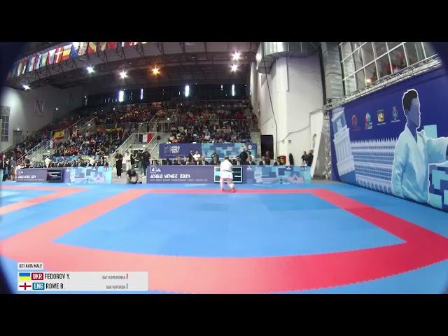 Yaroslav Fedorov VS Brandon Rowe. U21 Male Kata. Pool 4 - Round 1. World Karate Championship 2024.