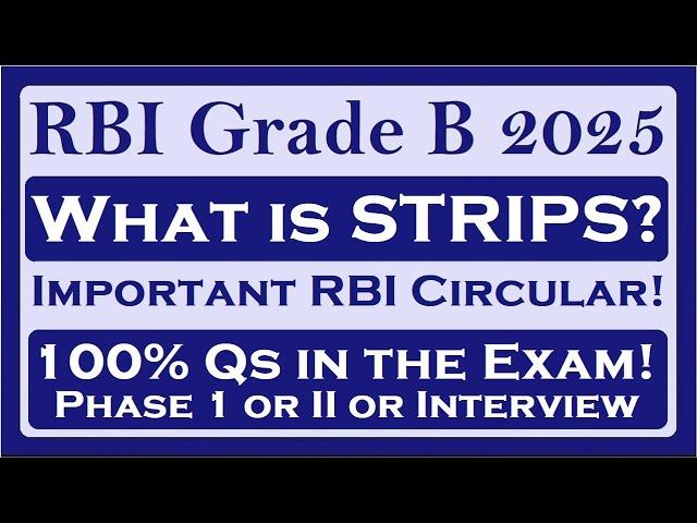 RBI Circular on STRIPS: Important for RBI Grade B 2025 Exam!
