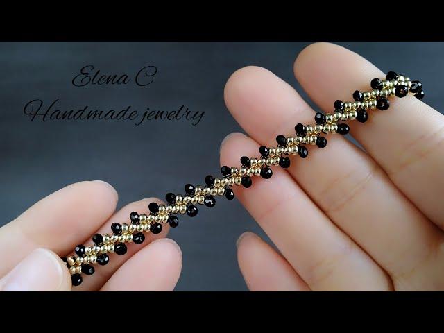 How To Make St Petersburg Beaded Chain Tutorial Петербургская цепочка из бисера МК Beaded Bracelet