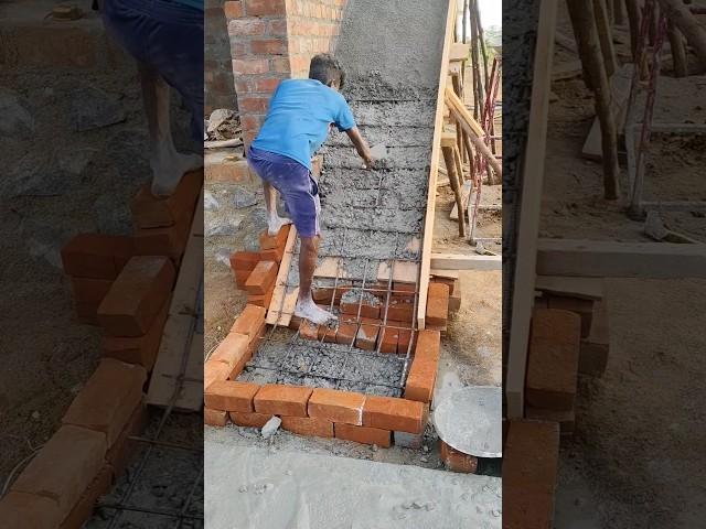 Staircase concrete work #shorts #shortsfeed #construction #staircase #concrete #satisfying