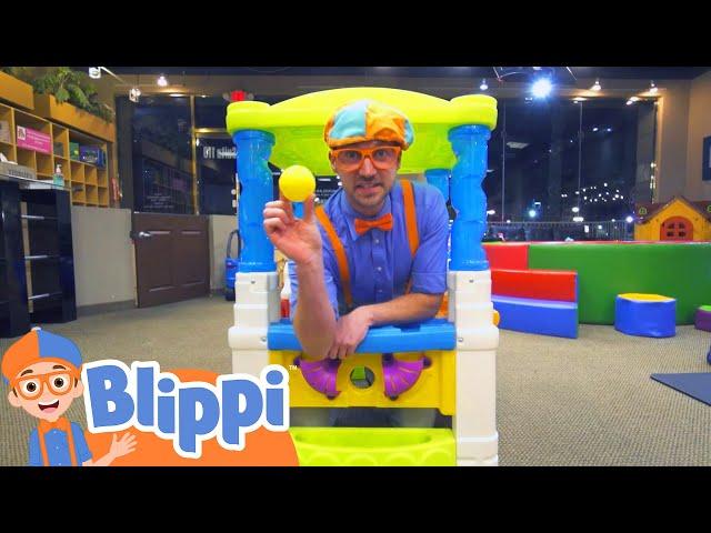 Blippi Visits an Indoor Playground | Kids Fun & Educational Cartoons | Moonbug Play and Learn