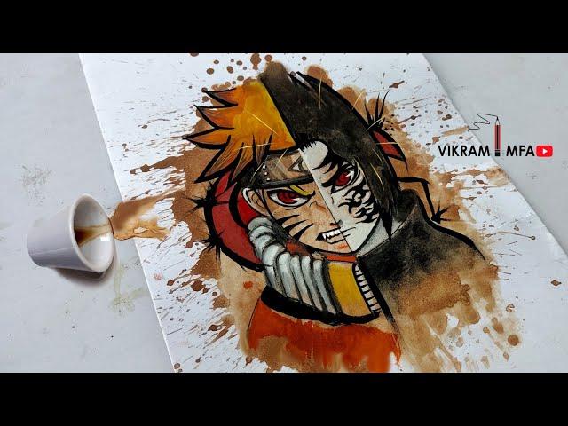 How to coffee draw Naruto Vs Sasuke || How to draw anime step by step || Easy drawing ideas