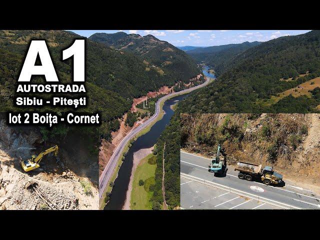 Autostrada A1 Sibiu Pitesti Lot 2 Boita Cornet - se lucreaza la drumuri tehnologice 27 07 2024