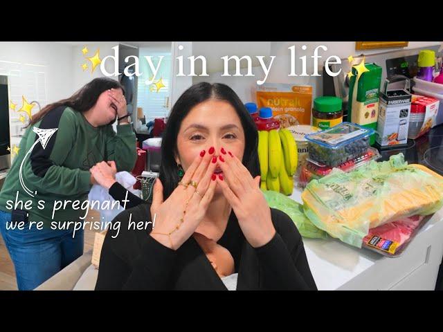 surprising my PREGNANT friend + cooking CHICKEN NOODLE SOUP for the 1st time  + day in my life 