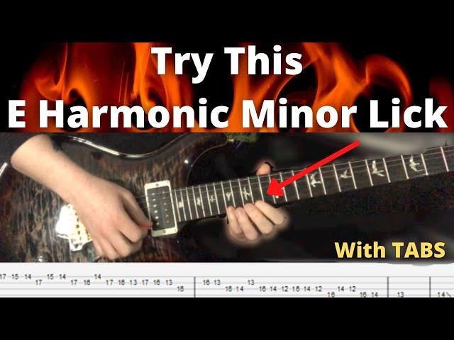 Weekend Shred #6- E Harmonic Minor Guitar Lick- With Tabs