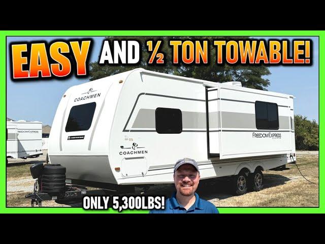 GORGEOUS New Look & ½ Ton Towable Couples Camper! 2025 Freedom Express 247SE Coachmen Travel Trailer