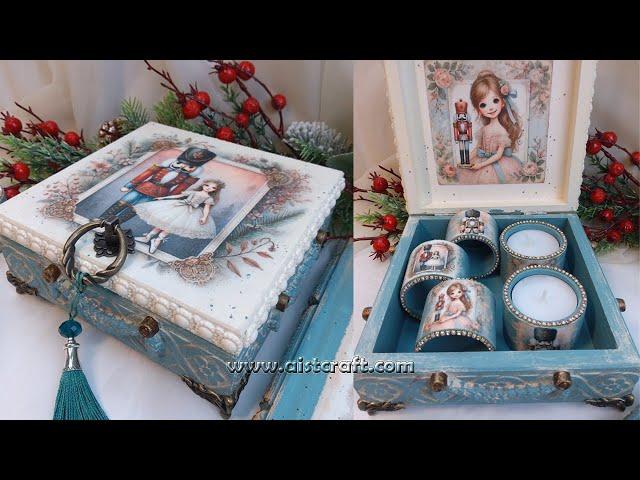 Nutcracker Gift Decoupage Box Christmas  DIY 