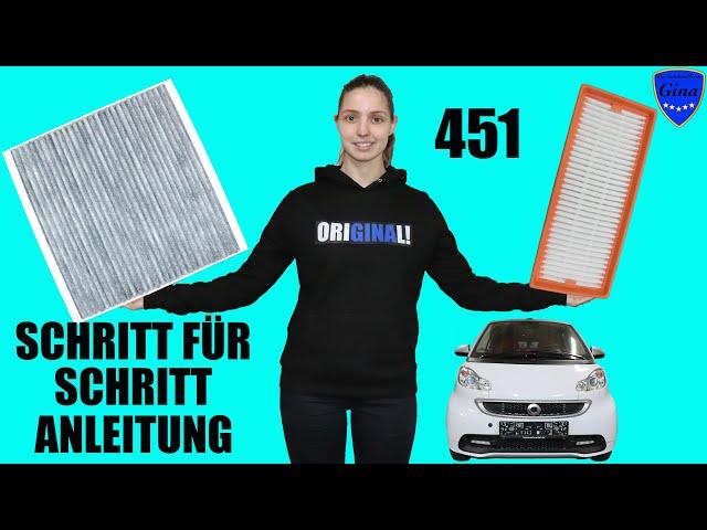 SMART 451  AIR FILTER + INTERIOR FILTER CHANGE / REPLACEMENT  STEP BY STEP INSTRUCTIONS 