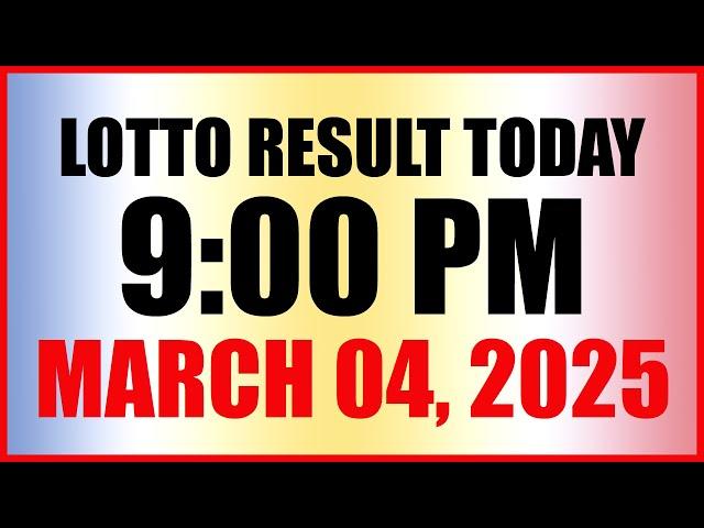 Lotto Result Today 9pm Draw March 4, 2025 Swertres Ez2 Pcso