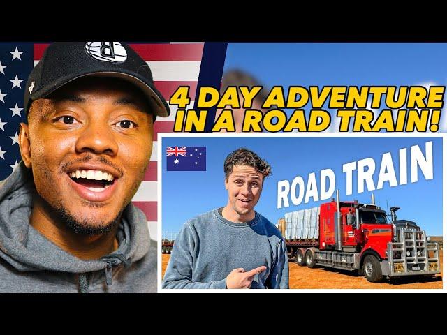 4 days in a ROAD TRAIN across Australia | AMERICAN REACTS