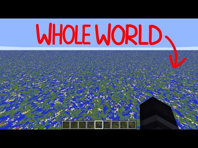 i rendered whole minecraft world  (29,999,984 block render distance)