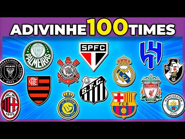 ️ADIVINHE 100 TIMES DE FUTEBOL PELO ESCUDO |Quantos brasões você acerta? #quiz #futebol #macaquiz