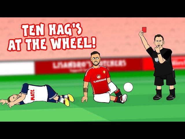 TEN HAG'S AT THE WHEEL (Man Utd vs Spurs 0-3 Bruno Red Card Van De Ven Goals Highlights)