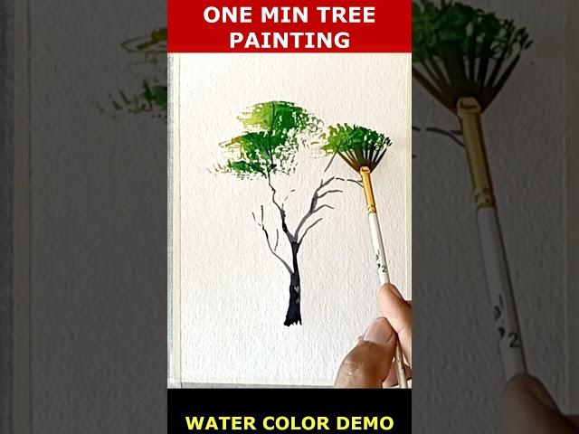 One minute tree painting | Watercolor Demo | Chitransh #viral #shorts  #art #chitransh