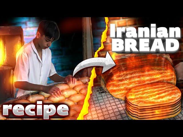 Baking bread | Iranian Bread recipe | Cooking barbari bread in Tehran, Iran