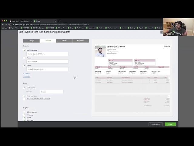 Customizing your Invoice Template in QuickBooks Online