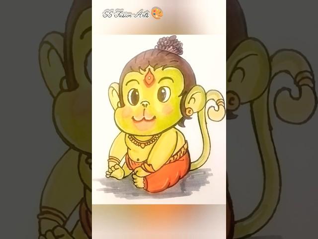 Bajrang bali Hanuman drawing, #easy #balhanuman #god #devotional #drawingtutorial #trending #shorts