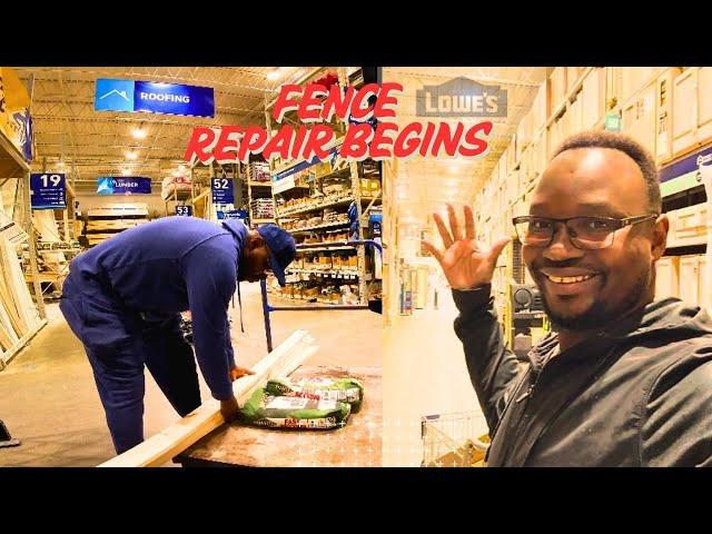  DIY FENCE REPAIR! Shopping at Lowe’s for Storm Damage Fix ️ | Kenyan in Small-Town USA