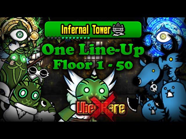 Battle Cats - [No Uber] One Line-Up Infernal Tower Floor 1~50