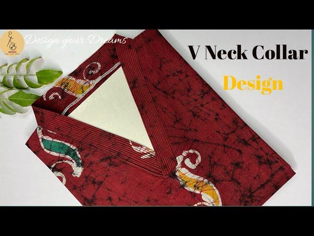 V Neck Collar Design || Neck Design Full Cutting and Stitching Video ||