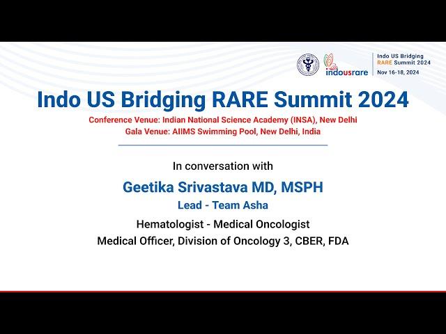 Geetika Srivastava Presenting a Presentation on Team Asha at Indo US Bridging RARE Summit 2024