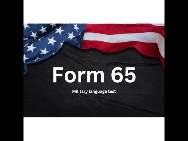 -E•C•𝐋 t  Comprehension Skills for Military English Training - Proficiency Test No. 65