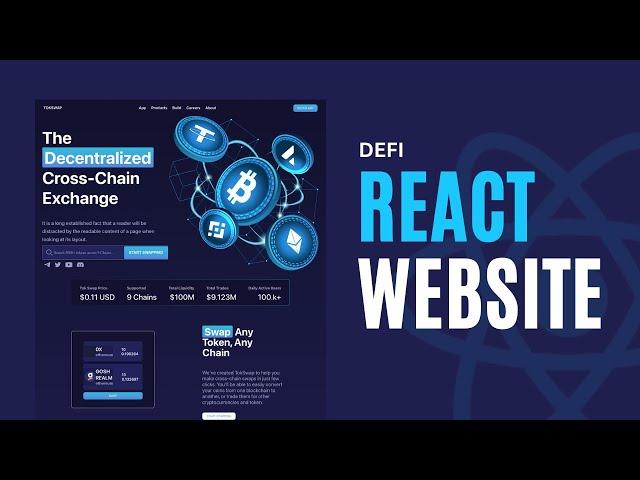 React JS Project Tutorial: DeFi Crypto Website - Front End