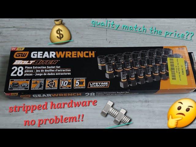 GEARWRENCH 28 Piece Bolt Biter Socket Set Impact Rated  Bolt Extraction  1/4" & 3/8" Drive  84784