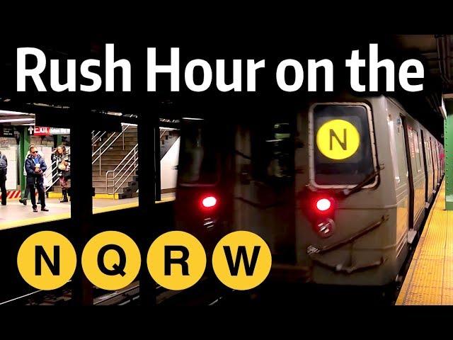 ⁴ᴷ Rush Hour on the N, Q, R, and W Lines at 14th Street - Union Square