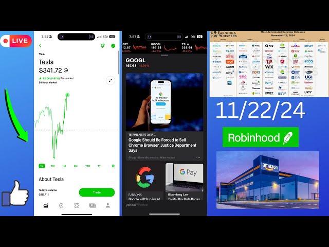 Robinhood Options Trading Portfolio | NVDA, AAPL, TSLA, META, AMZN | 11/22/24 | #Qqq #Spy #Robinhood