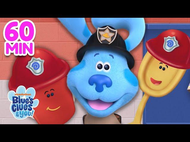 Blue Plays a Game with Firefighters Shovel & Pail!  | VLOG Ep. 74 | 1 Hour | Blue's Clues & You!