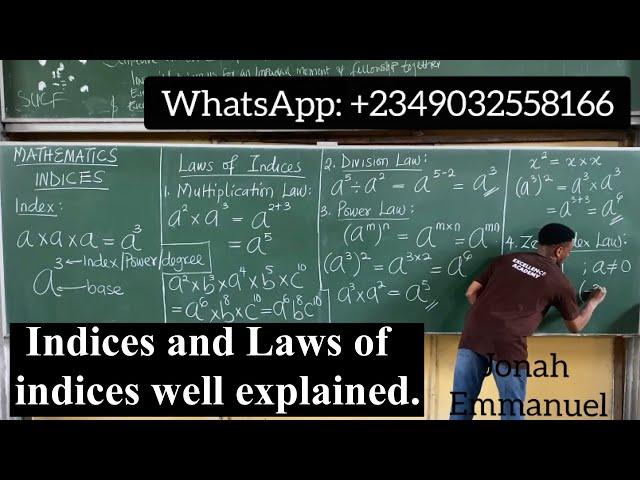 INDICES | ALL 7 LAWS OF INDICES (Complete mathematic tutorial) #excellenceacademy #jonahemmanuel